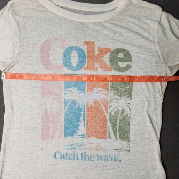 Coke Catch the Wave Burnout Short Sleeve Graphic T-Shirt - Ivory - Picture 2 of 4